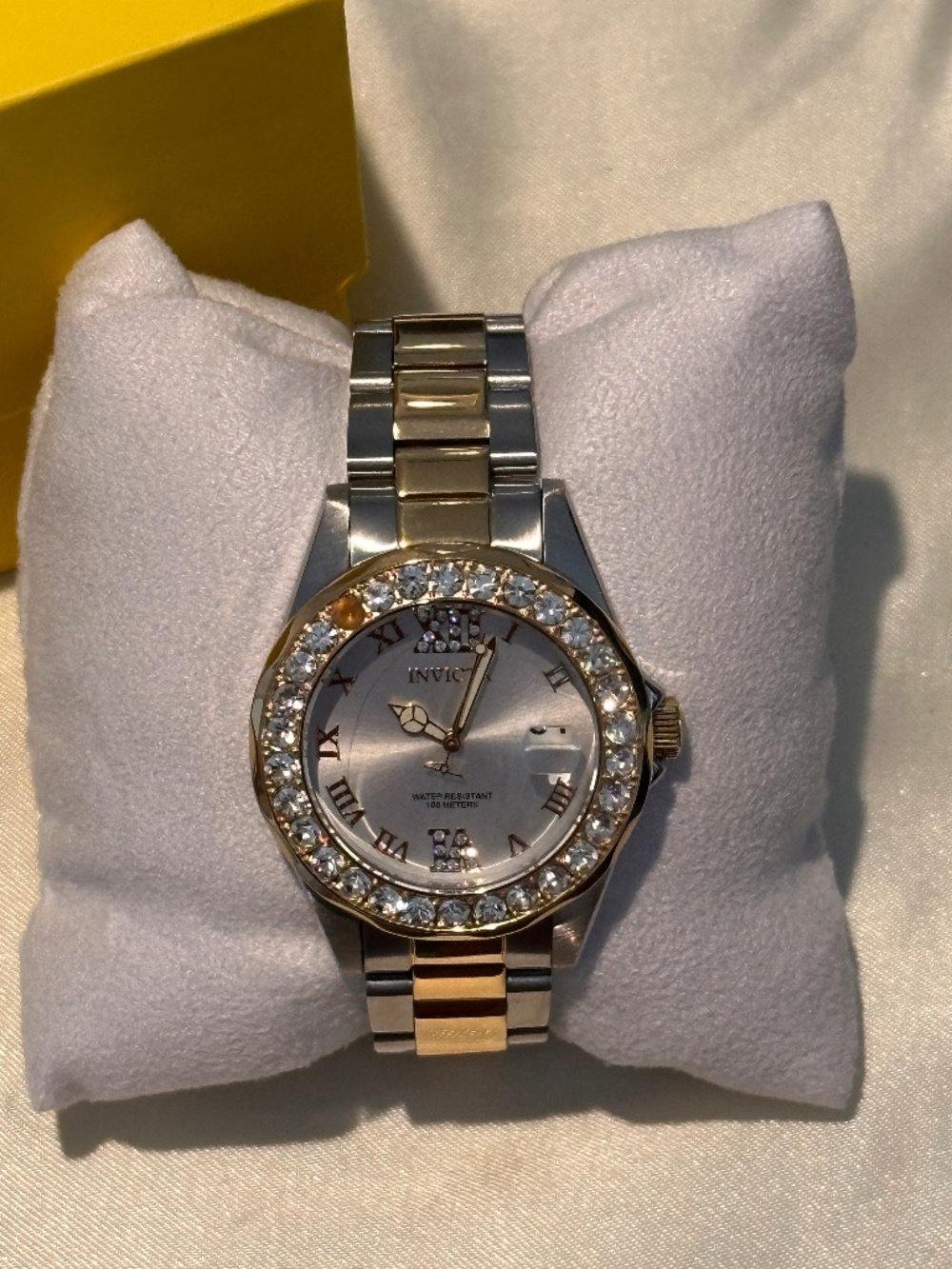 Invicta Angel 28481 Two Tone Crystal Watch Box Extra Links